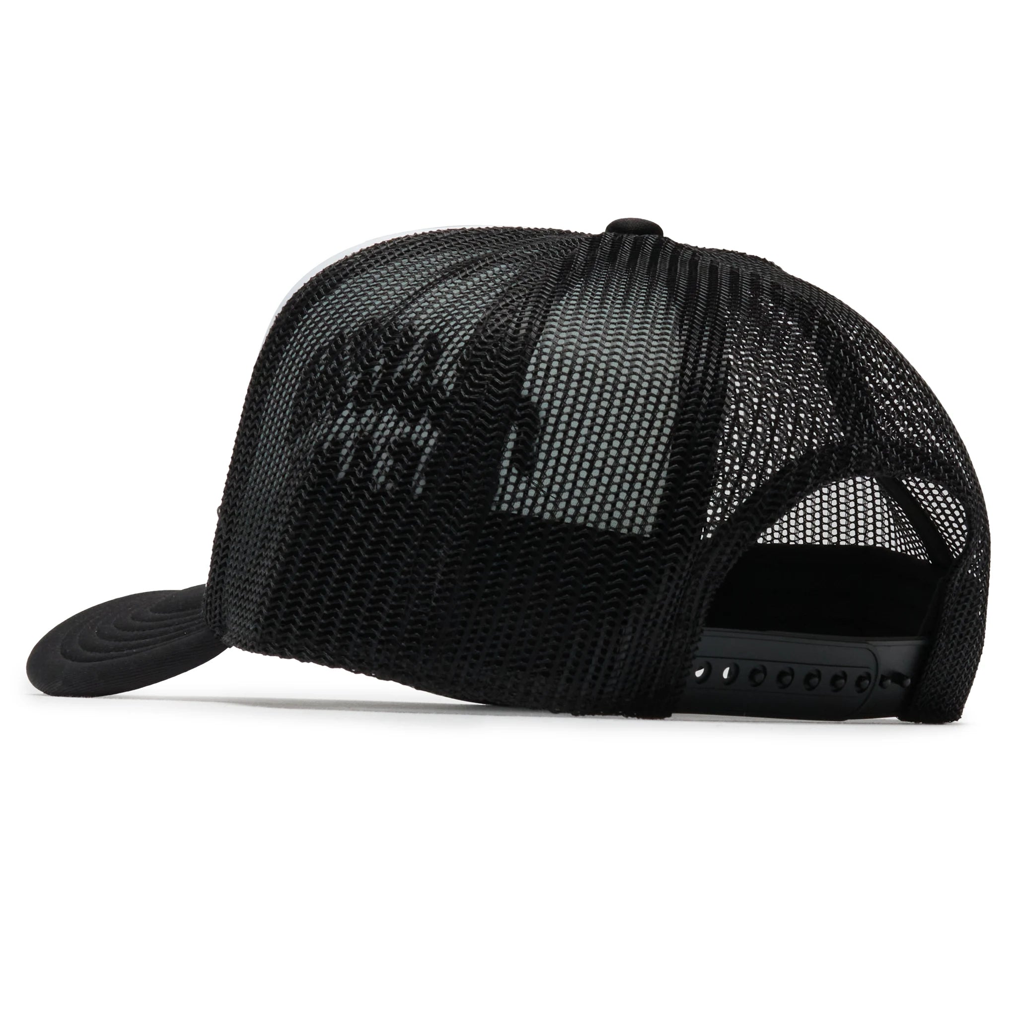 Side view of Fully Paid Dreams White Black Cap